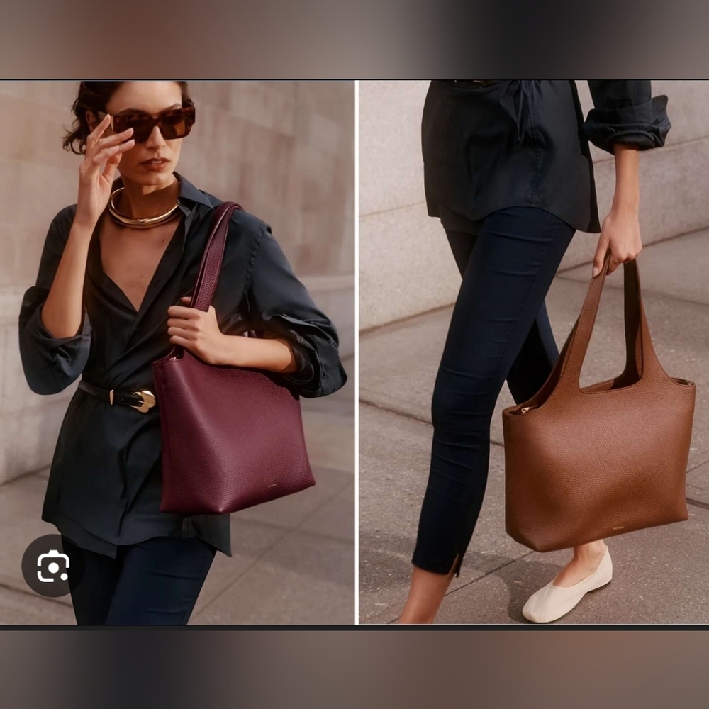 Cuyana 16inch System Leather Tote Bag In Tan (Caramel)